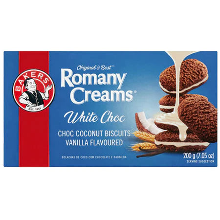 Bakers Romany Creams White Choc, 200g