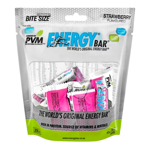 PVM Strawberry Flavoured Bite Sized Energy Bars 20g