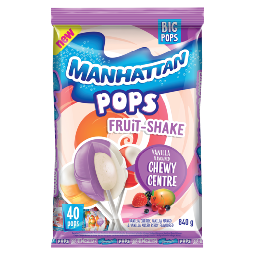 Manhattan Vanilla Flavoured Fruit-Shake Pops 840g