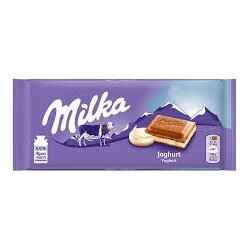 Milka Yoghurt Chocolate Bar  HEAT SENSITIVE ITEM. PLEASE ADD ITEM 122942 TO THE ORDER TO TRY TO PROTECT CHOCOLATES FROM HEAT DAMAGE. 100g