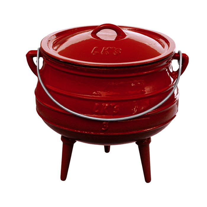 LK's Pot 3 Leg No 3 7.8l Red Enamel
