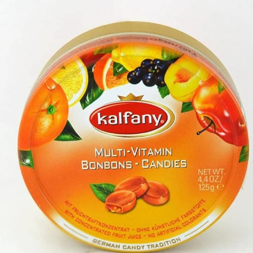 Kalfany Multi Vitamin Drops Candy Tin Center Filled 125g