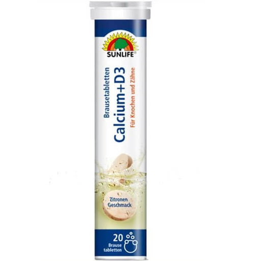 Sunlife Calcium and Vitamin D3 Item contains 20 Lemon Lime Flavored Tablets 80g