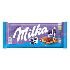 Milka Chips Ahoy Chocolate Bar  HEAT SENSITIVE ITEM. PLEASE ADD ITEM 122942 TO THE ORDER TO TRY TO PROTECT CHOCOLATES FROM HEAT DAMAGE. 100g