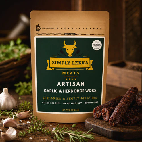 Simply Lekka Meats Garlic and Herb Droewors 226g/8oz