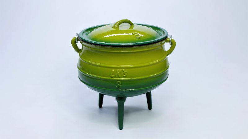 LK's Pot 3 Leg No 3 7.8l Green Enamel