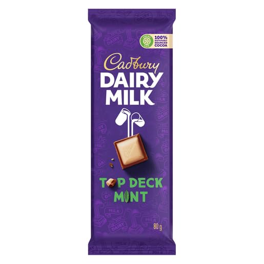 Cadbury Dairy Milk Top Deck Mint 80g - 10 Pack