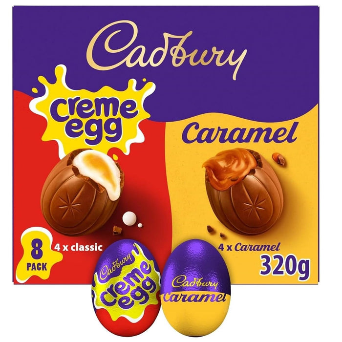 Cadbury Creme Egg Milk Chocolate & Caramel Mixed 8 Pack 320g