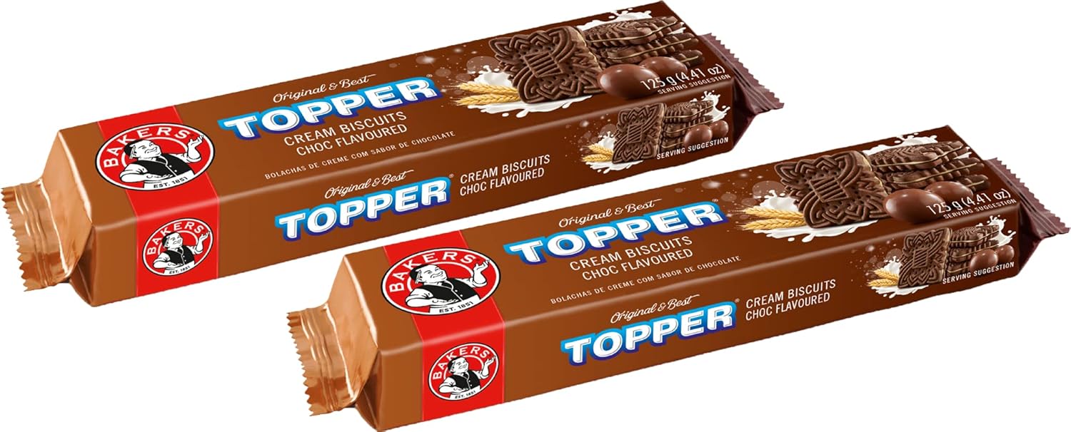 Bakers Topper Chocolate Flavoured Cream Biscuits 125g - 2 Pack