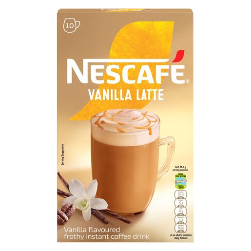 Nescafe Vanilla Latte Cappuccino Sachets 10 x 18.5g