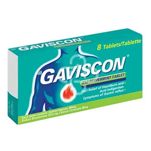 Gaviscon Peppermint Antacid Tabs 8ea