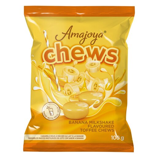 Amajoya Banana Milkshake Flavoured Toffee Chews 100g