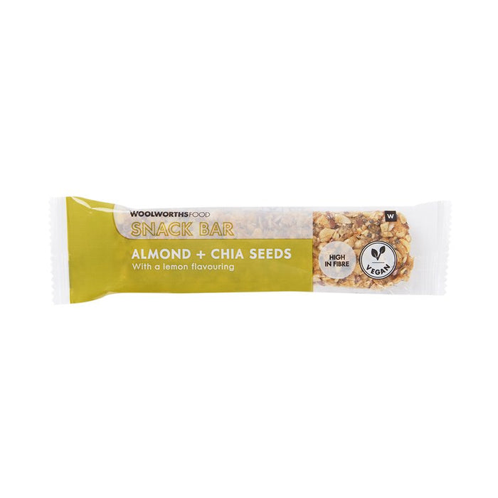 Woolworths Almond and Chia Seeds With Lemon Snack Bar 45g