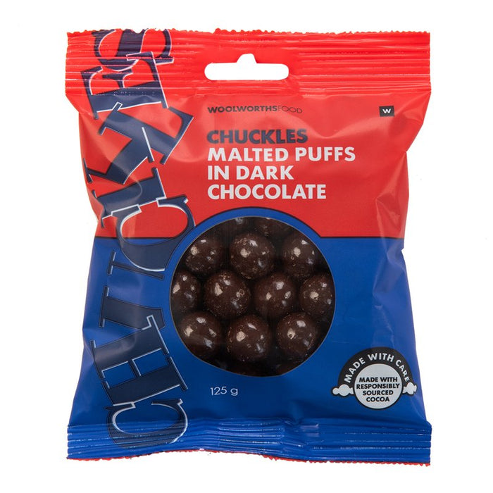 Chuckles® Malted Puffs in Dark Chocolate 125 g