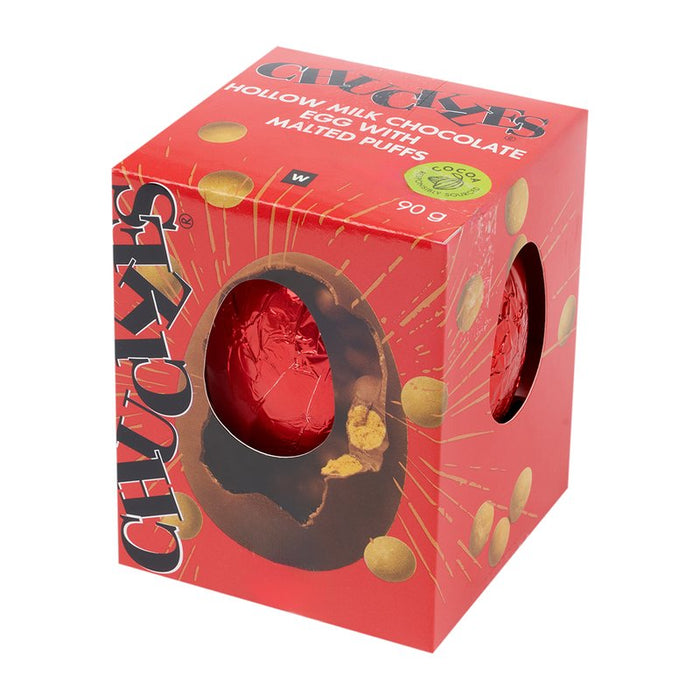 CHUCKLES® Malted Puffs in Hollow Milk Chocolate Egg 90 g