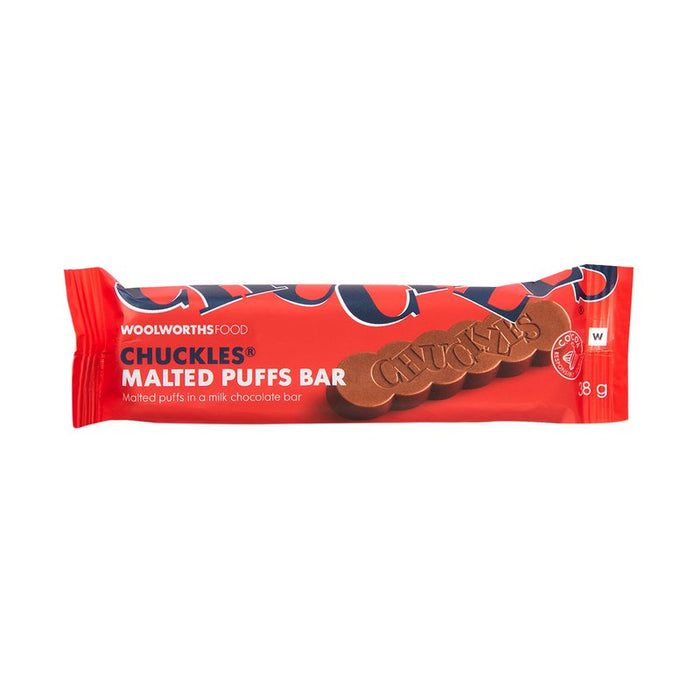 Woolworths CHUCKLES - Malted Puffs in Milk Chocolate Bar 38g