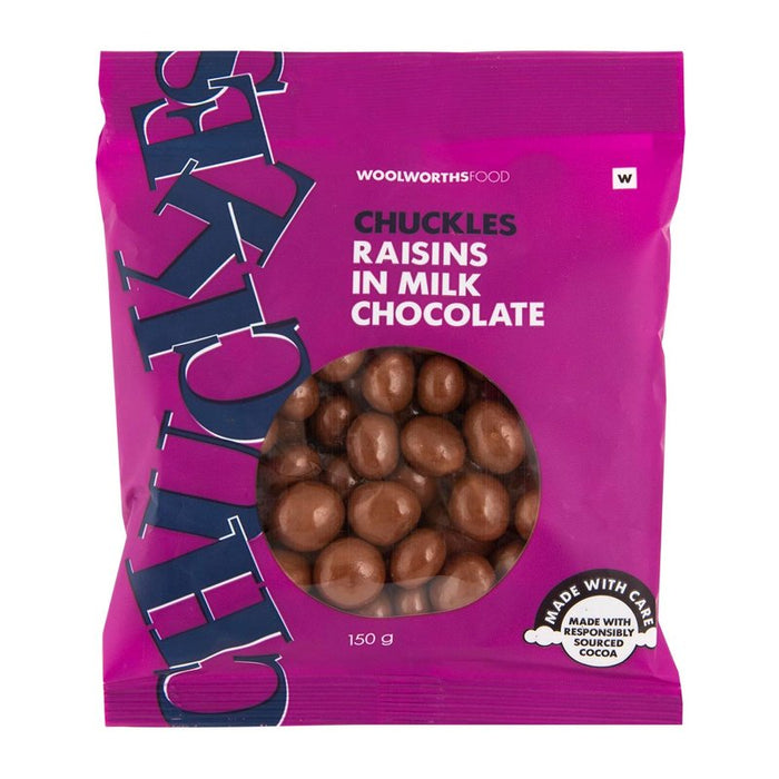 Woolworths CHUCKLES - Raisins in Milk Chocolate 150g