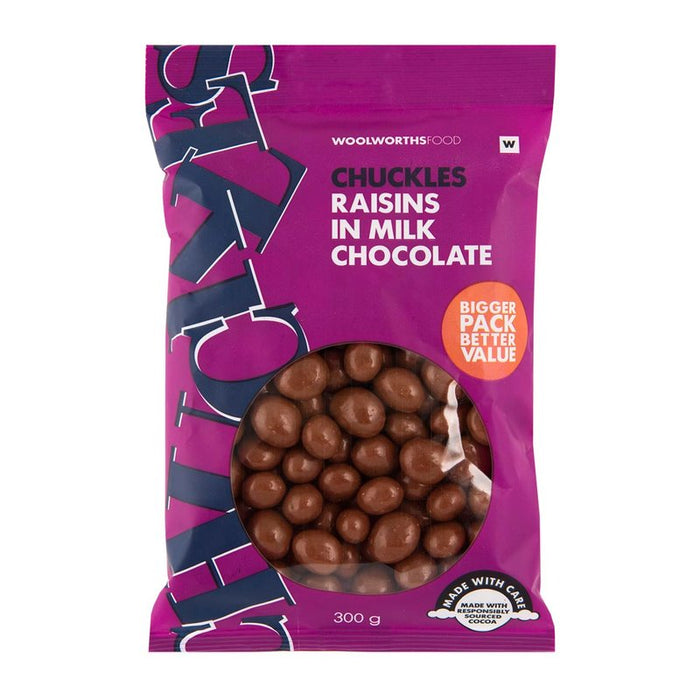 Woolworths - CHUCKLES® Raisins in Milk Chocolate Bulk Pack 300g