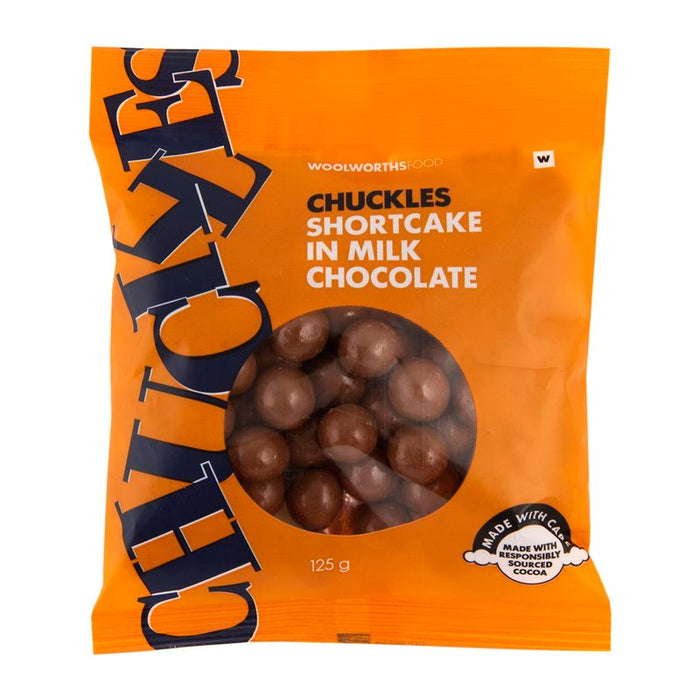 Woolworths CHUCKLES - Shortcake in Milk Chocolate 125g