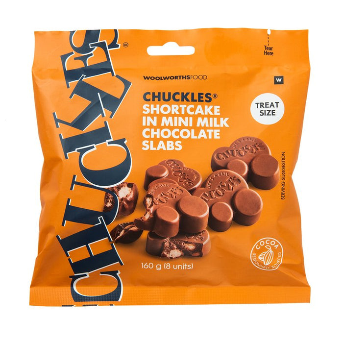 Woolworths - CHUCKLES Shortcake in Milk Chocolate Bars 8x20 g