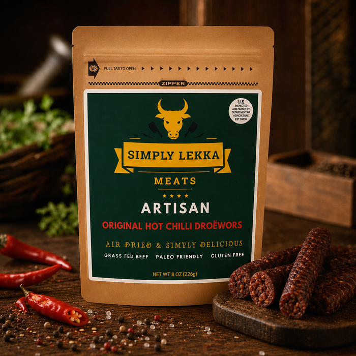 Simply Lekka Meats Hot Chilli Droewors 226g/8oz