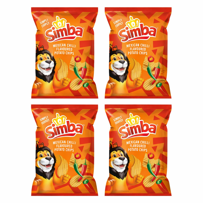 Simba Mexican Chilli Flavor Potato Chips 120g - 4 Pack