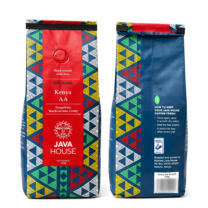 Java House Africa Kenya AA Ground Coffee Beans 375g - 2 Pack