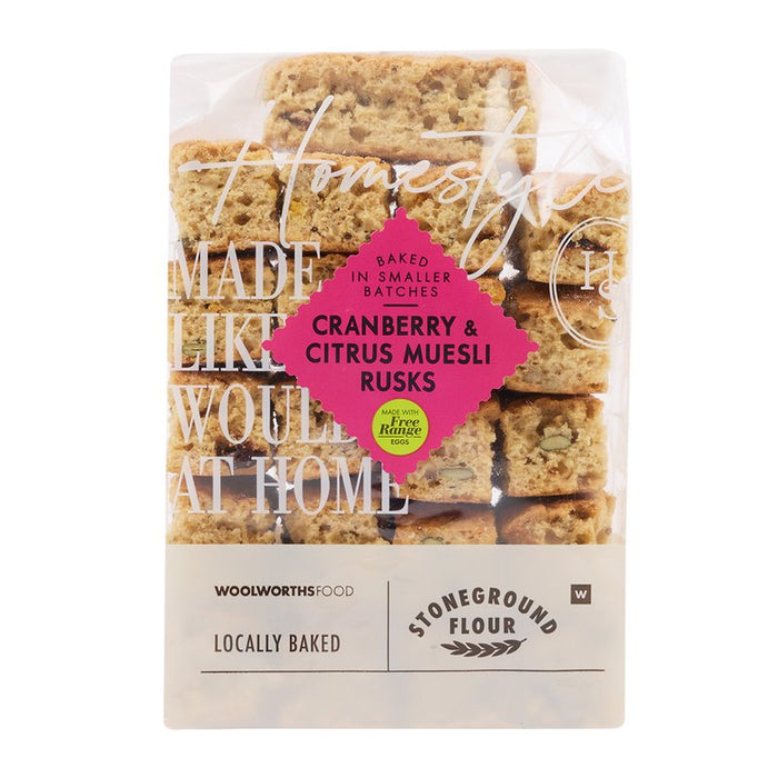 Woolworths Cranberry and Citrus Muesli Rusks 450g