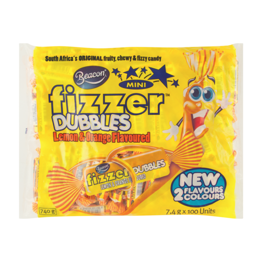 Beacon Lemon and Orange Flavoured Mini Fizzer Dubbles 100 x 7.4g