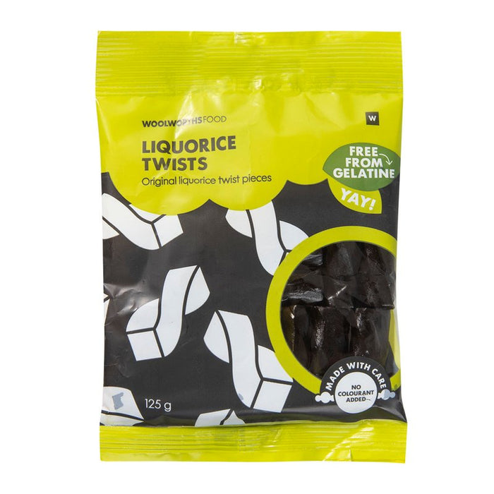 Woolworths Gelatine Free Liquorice Twists 125g