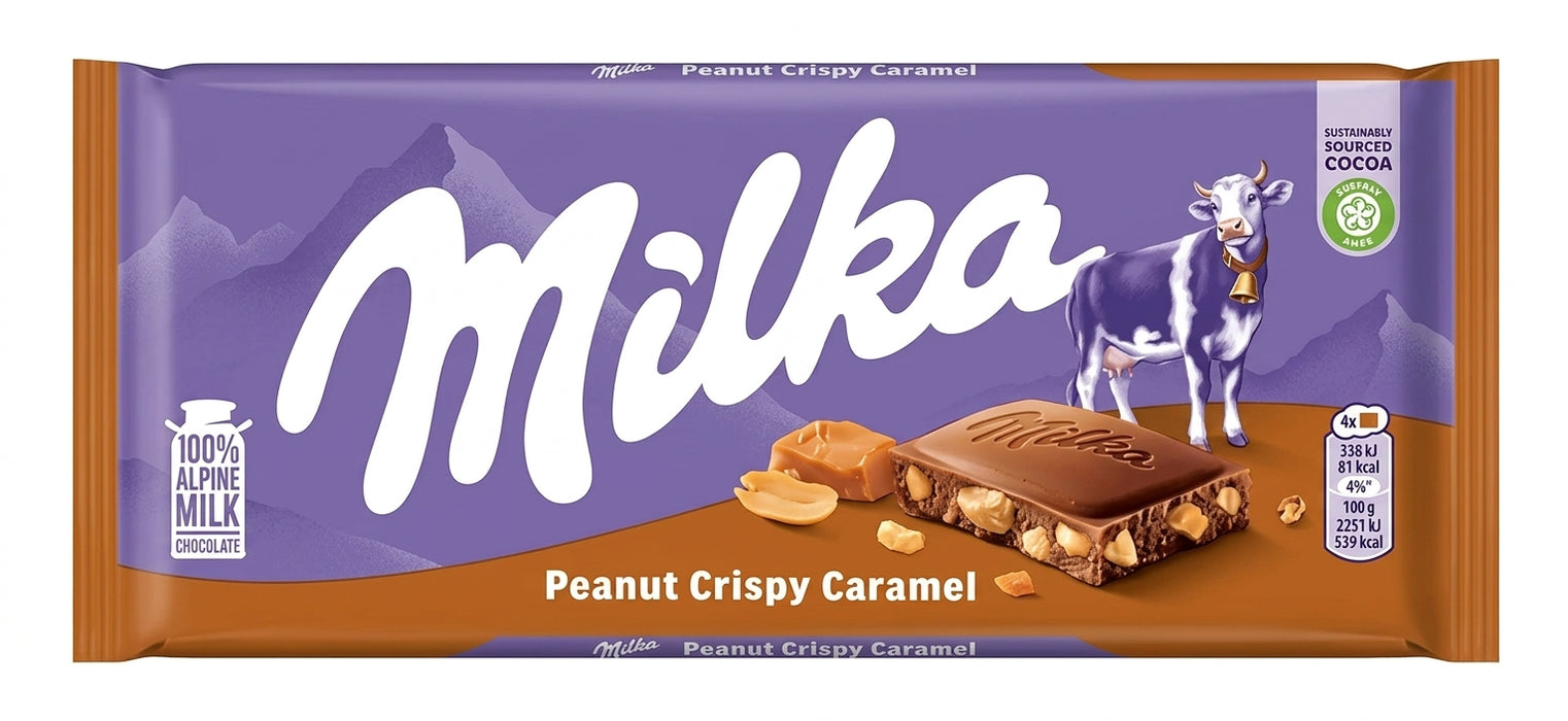 Milka Peanut Crispy Caramel 90g