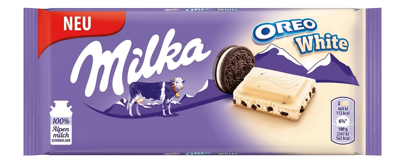 Milka Oreo White Chocolate Bar 100g