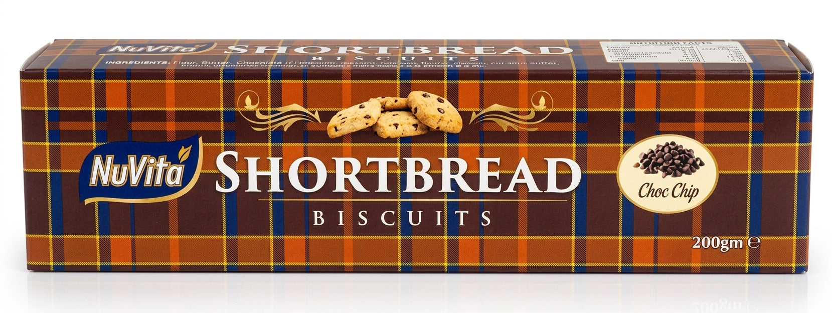 NuVita Shortbread Choco Chip Biscuits 200g
