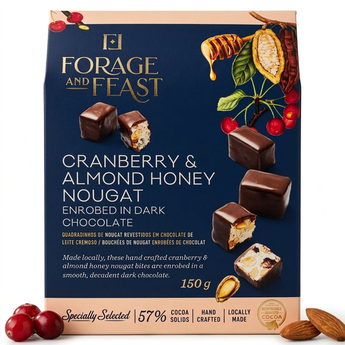 Forage And Feast Cranberry & Almond Honey Nougat 150g