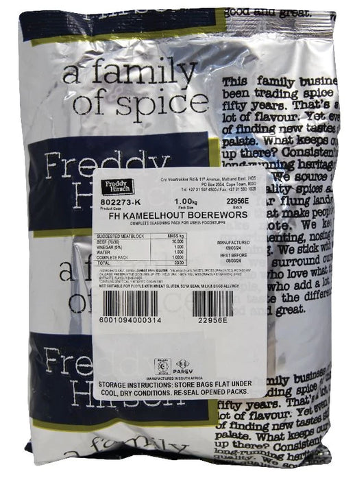 Freddy Hirsch spice Kameelhout Boerewors 1kg