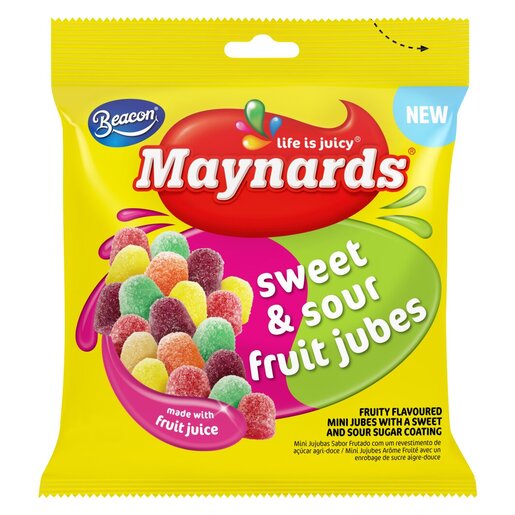 Maynards Mini Sweet & Sour Fruit Jubes 100g