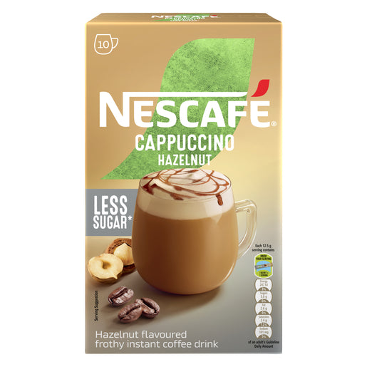 Nescafe Reduced Sugar Hazelnut Cappuccino 10 x 12.5g