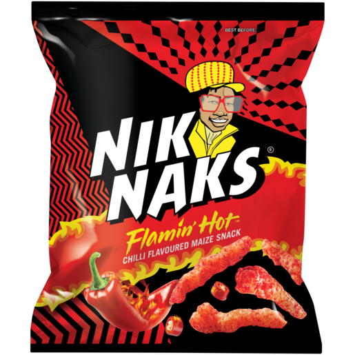 NikNaks Flamin Hot Chilli Flavoured Maize Snack 135g