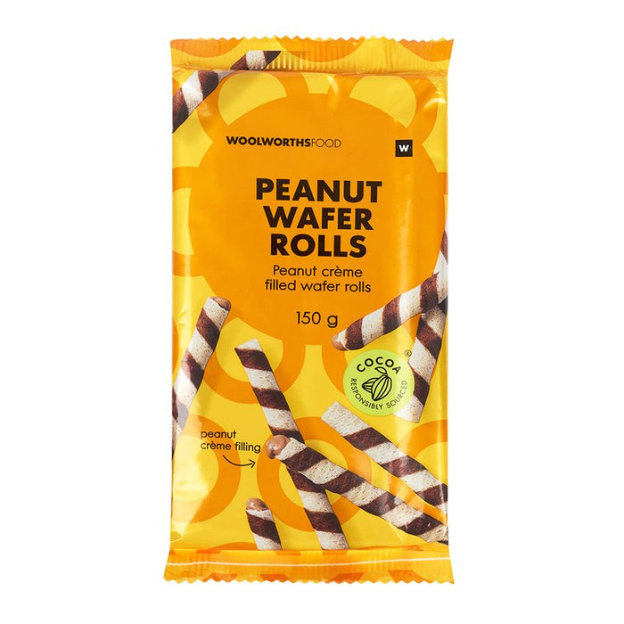 Woolworths Peanut Wafer Rolls 150g
