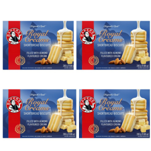 Bakers Royal Creams Shortbread Biscuits 280g - 4 Pack