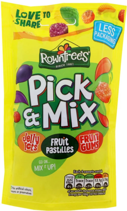 Rowntrees Pick & Mix Fruit Flavored Chewing Gum 150g