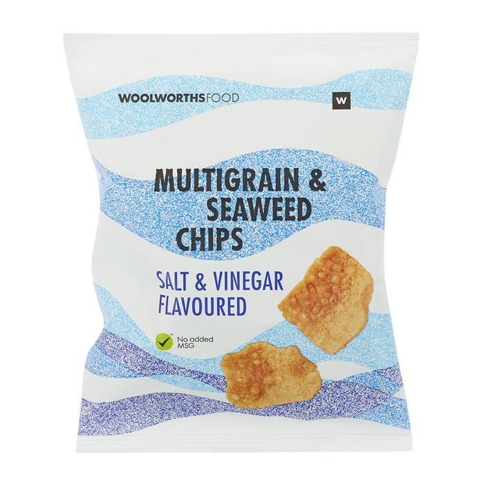 Woolworths Salt and Vinegar Multigrain and Seaweed Chips 25g