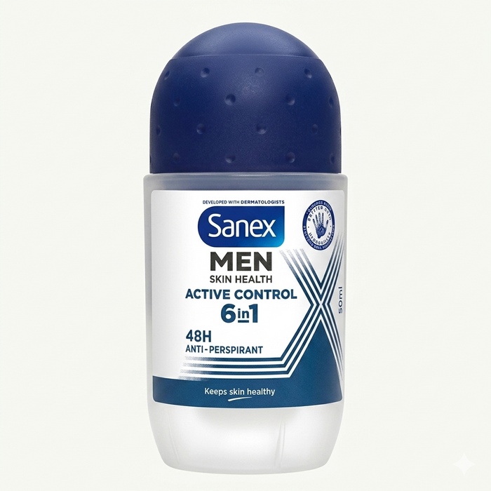 Sanex Men Active Control 6in1 Roll-On Antiperspirant Deodorant 50 ml