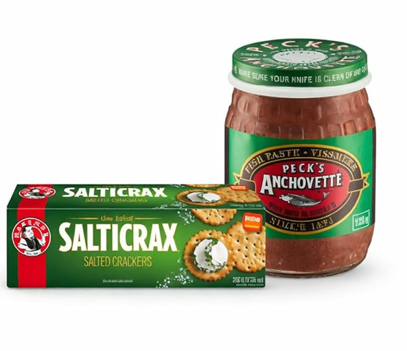 SmartSnack Savouries 200g Salticrax &Pecks Anchovette125g