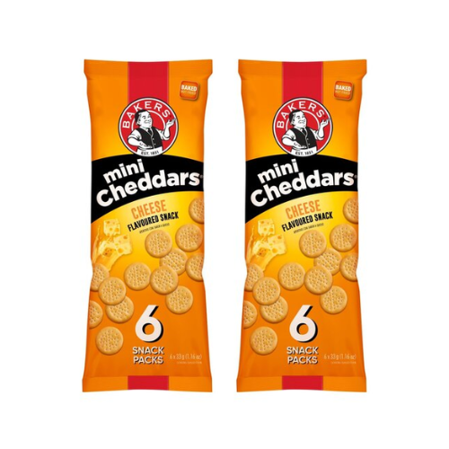 Bakers Mini Cheddars Cheese 6x33g - Buy one get one Free