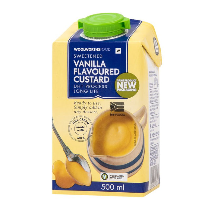 Woolworths Vanilla custard 500ml