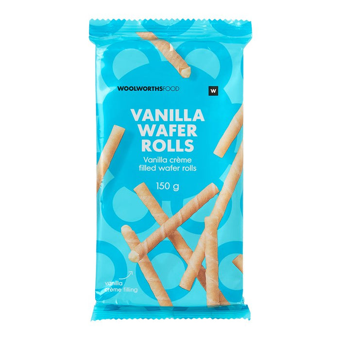 Woolworths Vanilla Wafer Rolls 150g