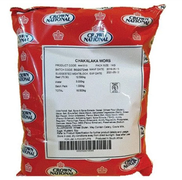 Crown National Seasoning - Chakalaka Boerewors 1kg