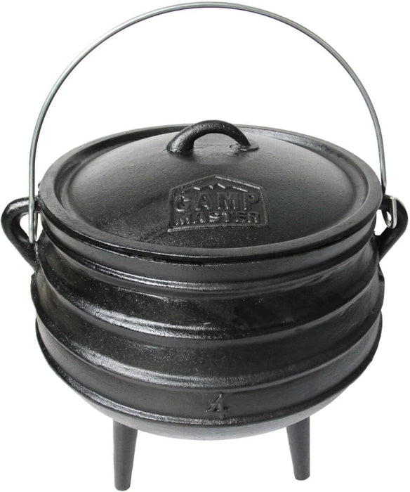 Camp Master 3-Leg Pot No. 4 Potjie with Lid 11.8L capacity (Cast Iron)