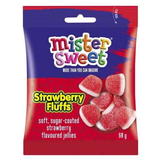 Mr Sweet Strawberry Fluffs 60g Bag